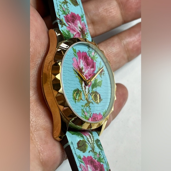 GUCCI YA1264085 G-Timeless “AQUA FLORA” Ladies Watch - Picture 3 of 16